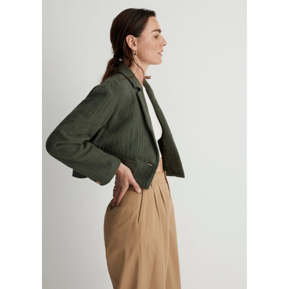 Madewell Olive Green Cropped Utility Jacket
